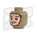 Custom Printed Lego - Winter Wrap Heads (Dark Tan) - The Minifig Co.