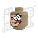 Custom Printed Lego - Winter Wrap Heads (Dark Tan) - The Minifig Co.