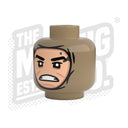 Custom Printed Lego - Winter Wrap Heads (Dark Tan) - The Minifig Co.