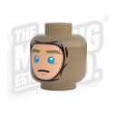 Custom Printed Lego - Winter Wrap Heads (Dark Tan) - The Minifig Co.