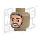 Custom Printed Lego - Winter Wrap Heads (Dark Tan) - The Minifig Co.