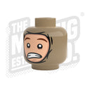 Custom Printed Lego - Winter Wrap Heads (Dark Tan) - The Minifig Co.