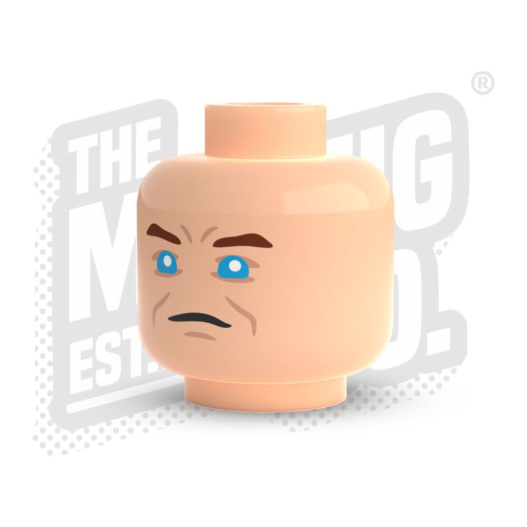 Custom Printed Lego - Blue Eyed Head #08 - The Minifig Co.