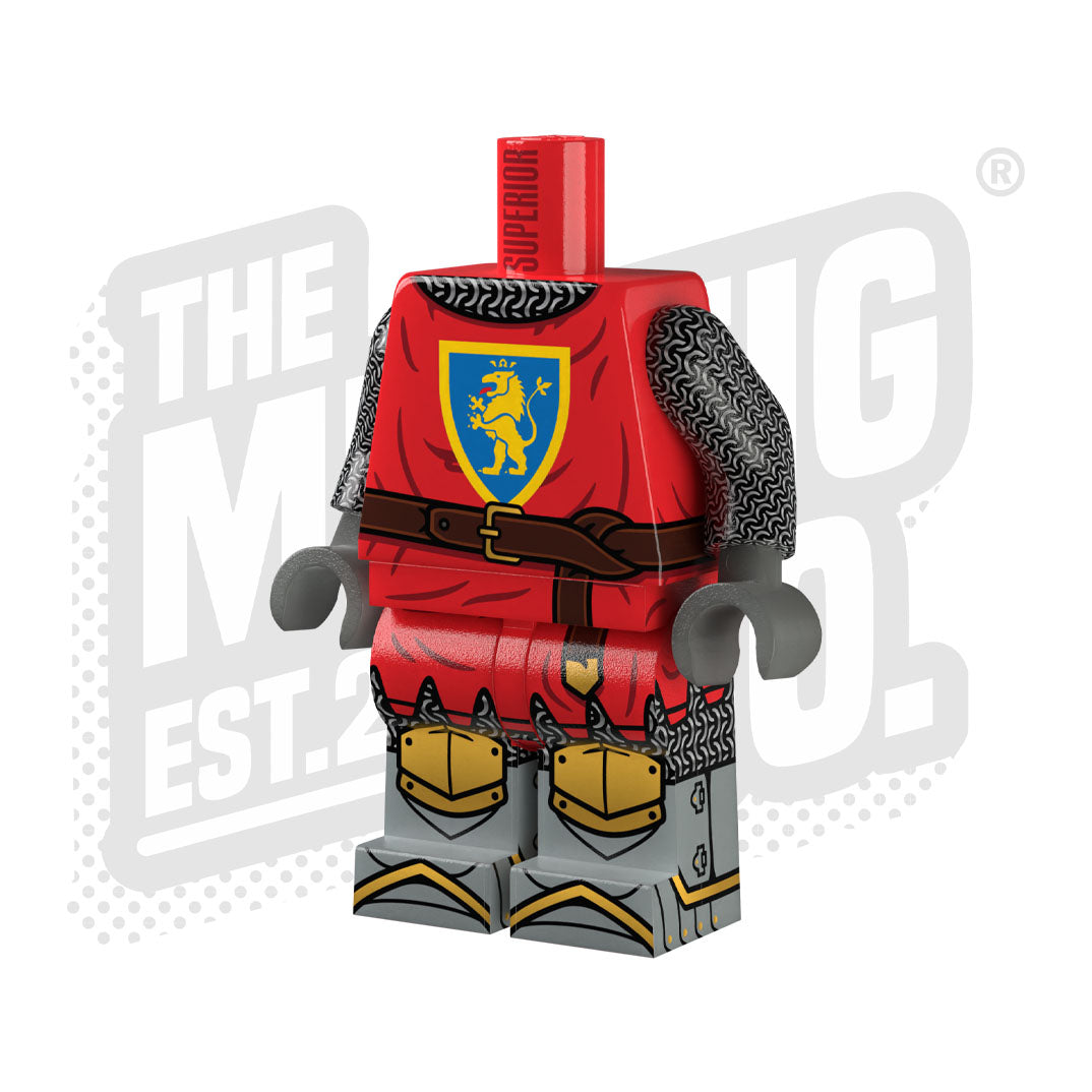Custom Printed Lego - Castle Faction Body (Crusaders Lion) - The Minifig Co.