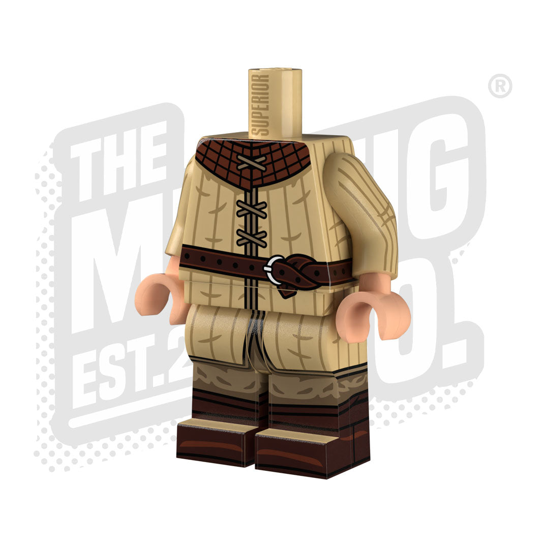 Custom Printed Lego - Castle Gambeson Body (Tan) - The Minifig Co.