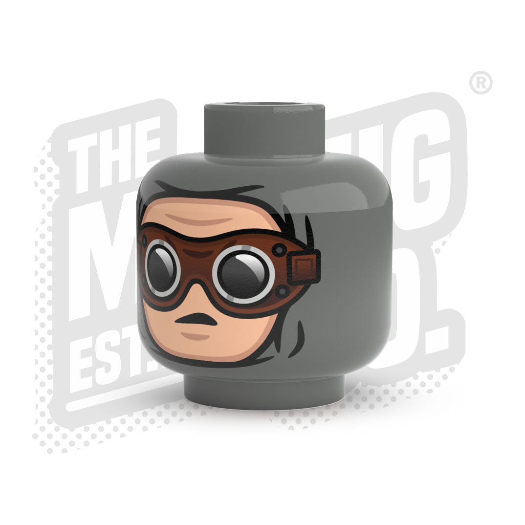 Custom Printed Lego - Goggles Winter Wrap Head #02 - The Minifig Co.