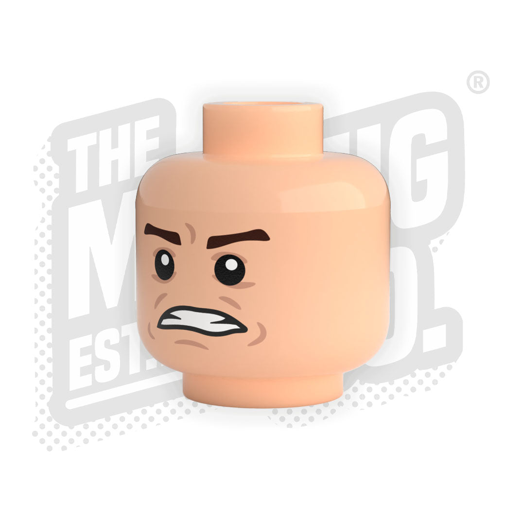 Custom Printed Lego - Super Angry Head #01 - The Minifig Co.