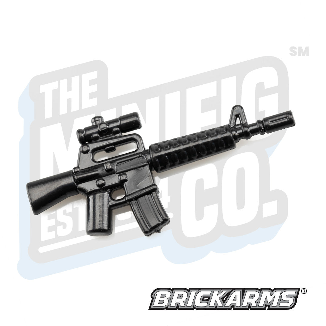 Custom Printed Lego - M16A2 Scoped Rifle (Black) - The Minifig Co.