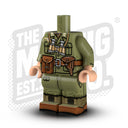 Custom Printed Lego - German Tropical Body - Map/Pistol/Bino (Olive) - The Minifig Co.