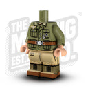 Custom Printed Lego - German Tropical Body - Officer (Tan/Olive) - The Minifig Co.