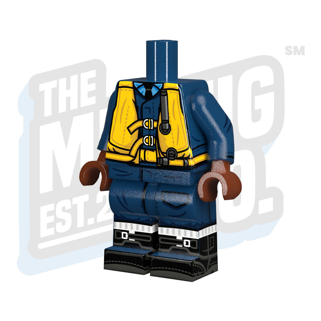 Custom Printed Lego - WWII RAF Body (German Vest Pilot) - The Minifig Co.