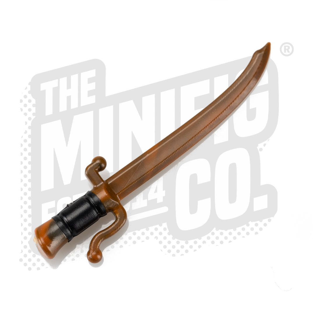 Custom Printed Lego - Falchion Saber Overmold (Rust/Black) - The Minifig Co.