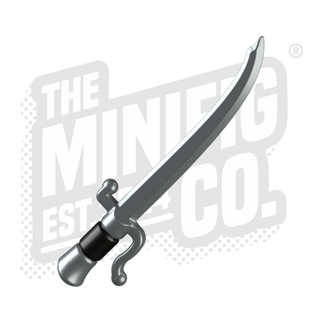 Custom Printed Lego - Falchion Saber Overmold (Silver/Black) - The Minifig Co.