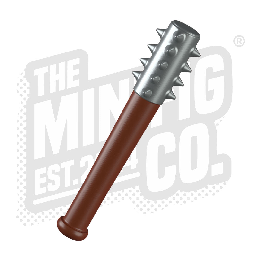 Custom Printed Lego - Spike Mace (Silver/Red Brown) - The Minifig Co.