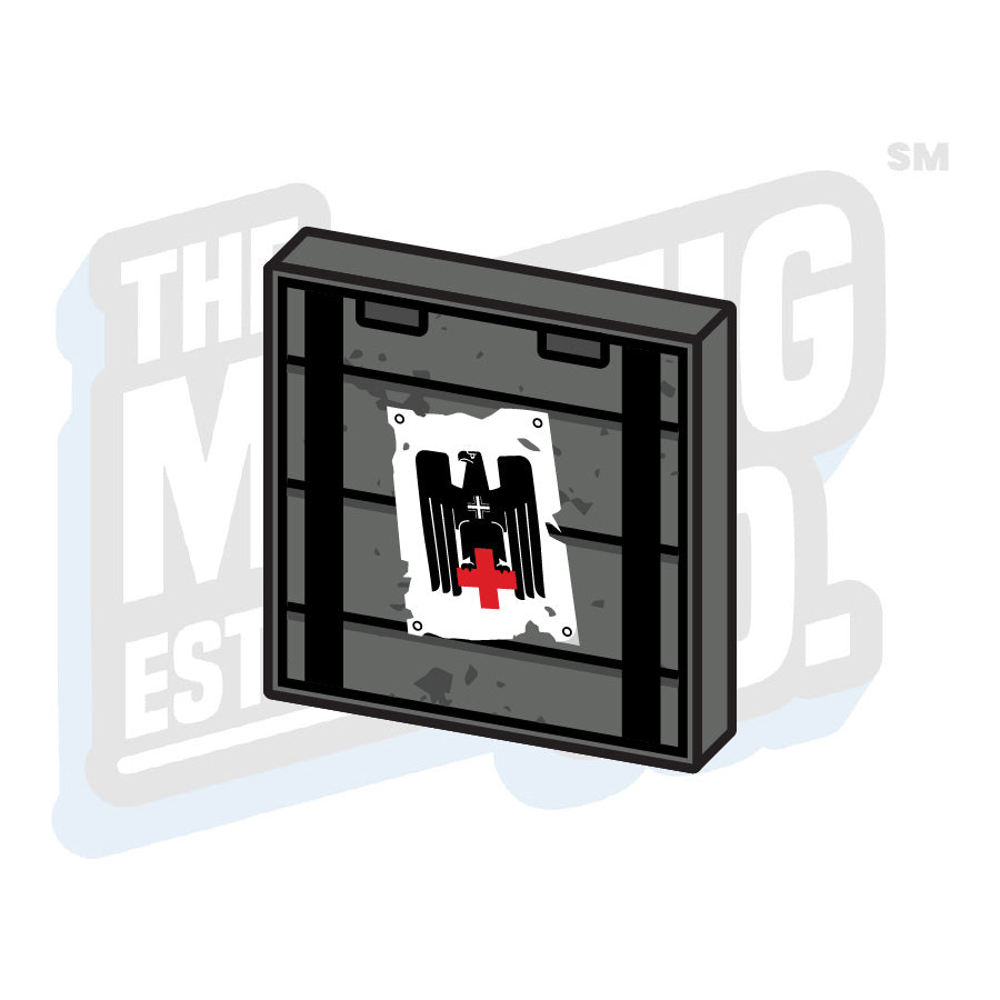 Custom Printed Lego - German Medic Crate Tile (2x2) - The Minifig Co.