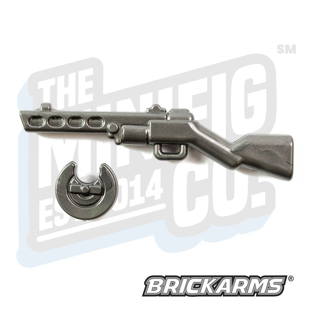 Lego Minifigure Brickarms Mp18 PPSh V2 W/Ammo Drum (Gunmetal