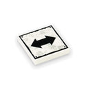 Custom Printed Lego - Roadsign Dual Arrow (2x2) - The Minifig Co.