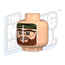 Custom Printed Lego - Mercenary Head #01 (Lt. Flesh) - The Minifig Co.