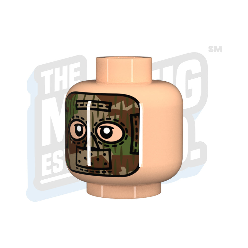 Custom Printed Lego - Splinter Mask Head (Lt. Flesh) - The Minifig Co.