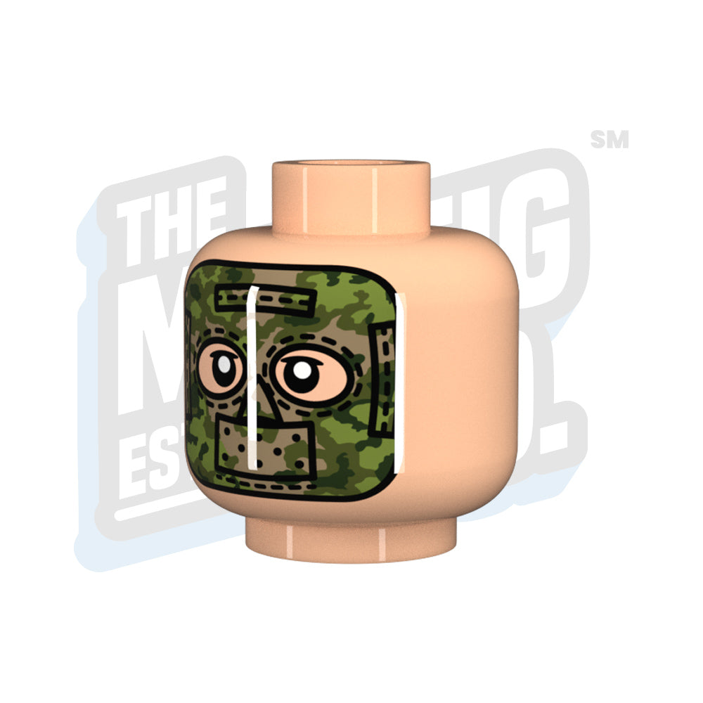Custom Printed Lego - Summer Oakleaf Mask Head (Lt. Flesh) - The Minifig Co.