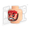 Custom Printed Lego - Chinstrap Buckled Heads (Lt. Flesh) - The Minifig Co.