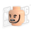 Custom Printed Lego - Chinstrap Buckled Heads (Lt. Flesh) - The Minifig Co.