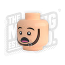 Custom Printed Lego - Chinstrap Buckled Heads (Lt. Flesh) - The Minifig Co.