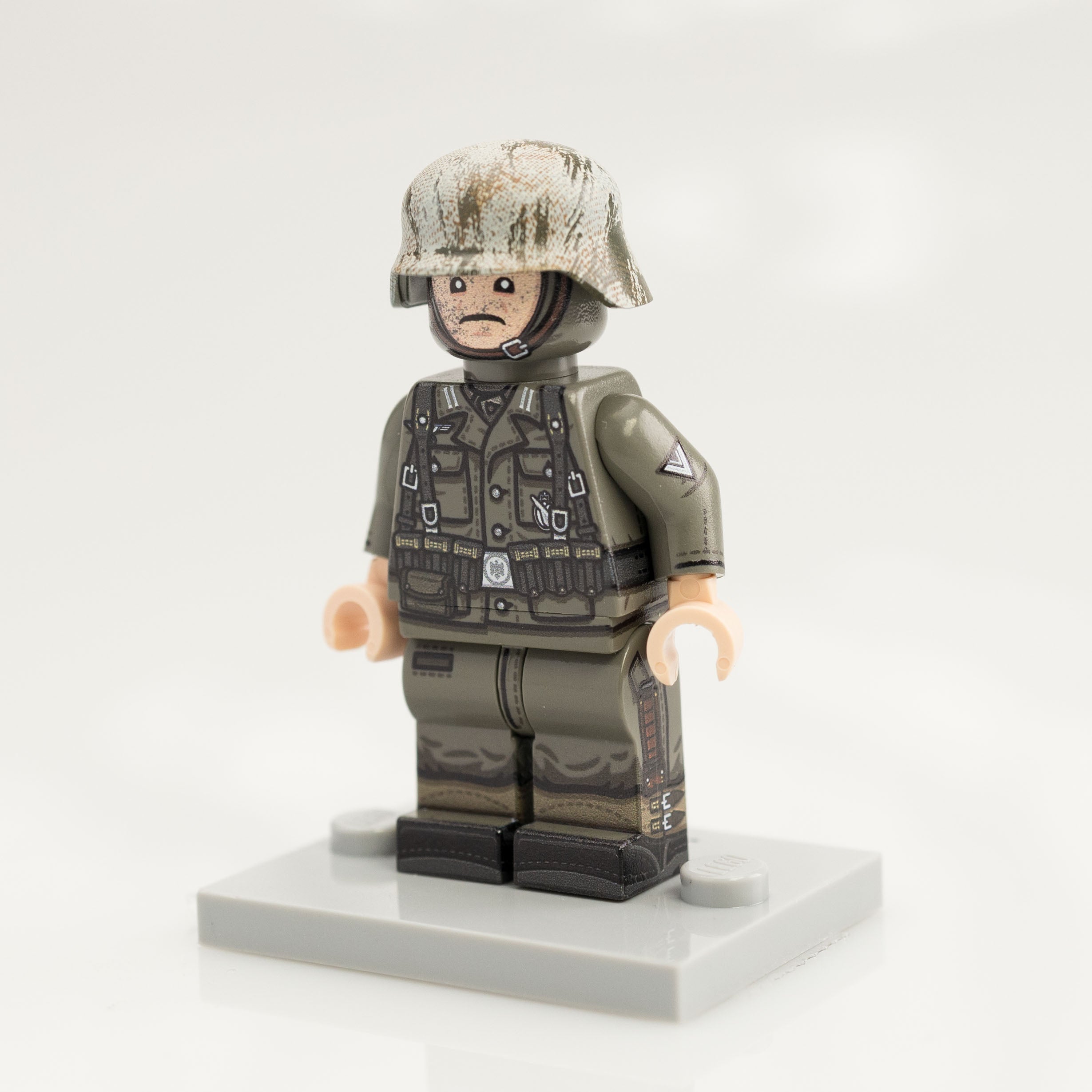 Custom Printed Lego - Old Grey German Minifigure #12 - The Minifig Co.