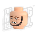 Custom Printed Lego - Chinstrap Buckled Heads (Lt. Flesh) - The Minifig Co.
