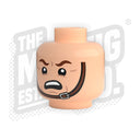 Custom Printed Lego - Chinstrap Buckled Heads (Lt. Flesh) - The Minifig Co.
