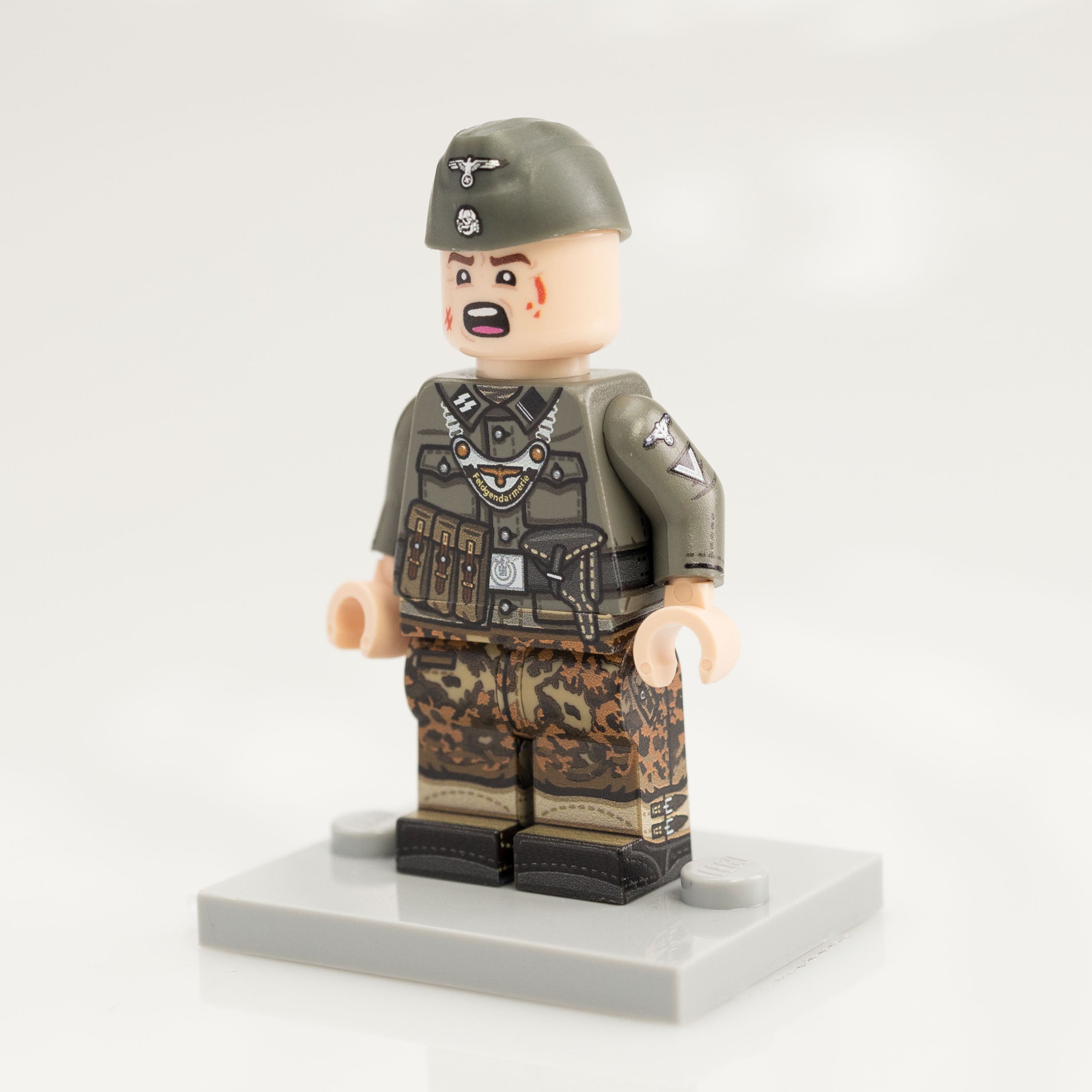 Custom Printed Lego - Old Grey German Minifigure #62 - The Minifig Co.