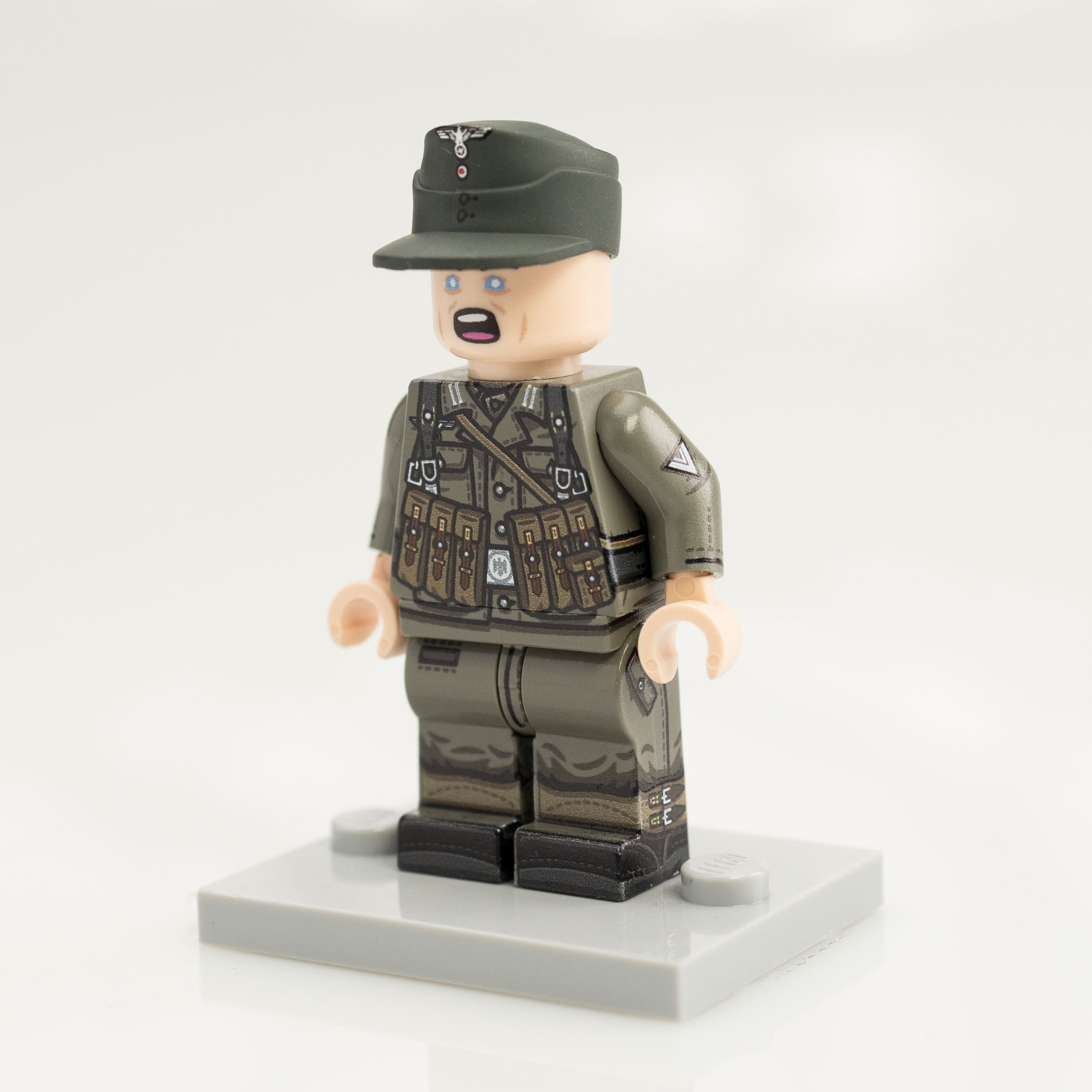 Custom Printed Lego - Old Grey German Minifigure #63 - The Minifig Co.