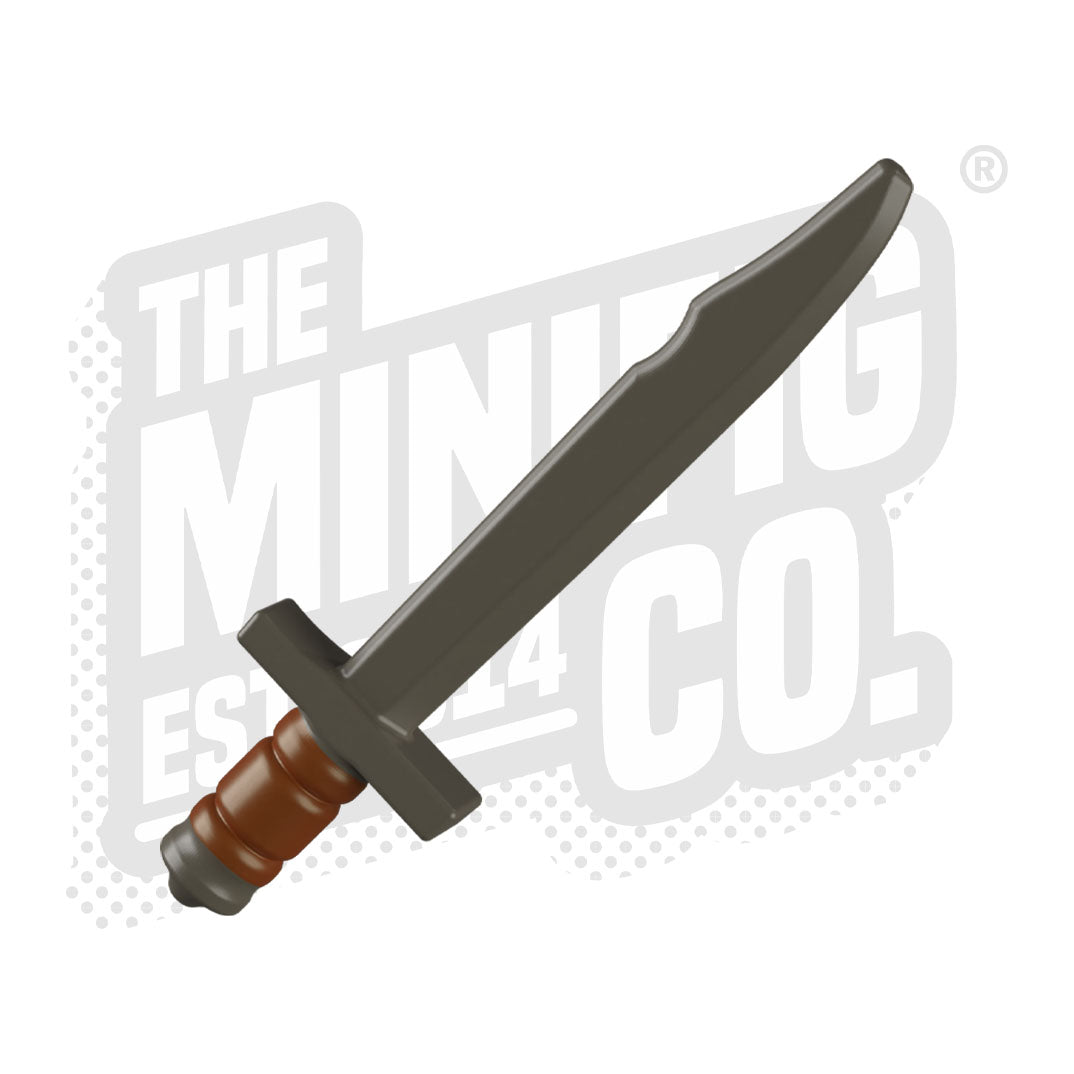 Custom Printed Lego - Falchion Cleaver (Old Grey/Old Brown) - The Minifig Co.