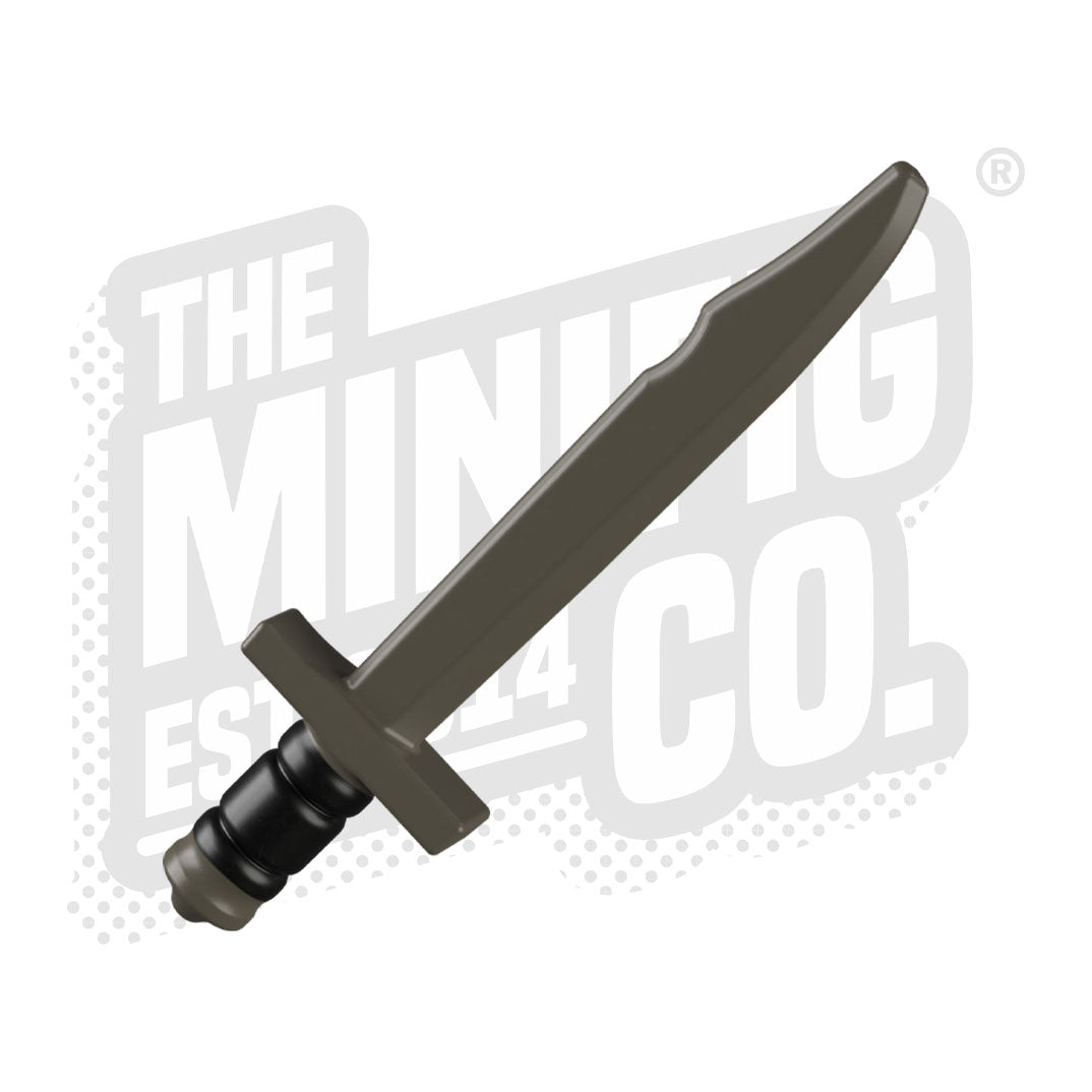 Custom Printed Lego - Falchion Cleaver (Old Gray/Black) - The Minifig Co.