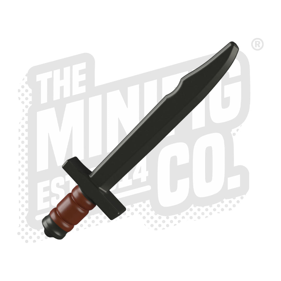 Custom Printed Lego - Falchion Cleaver (Pearl Dark Grey/Red Brown) - The Minifig Co.