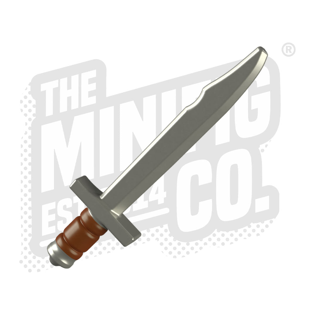 Custom Printed Lego - Falchion Cleaver (Pearl Light Grey/Old Brown) - The Minifig Co.