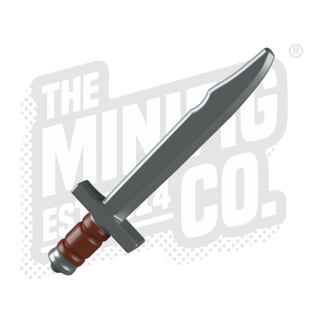 Custom Printed Lego - Falchion Cleaver (Silver/Red Brown) - The Minifig Co.