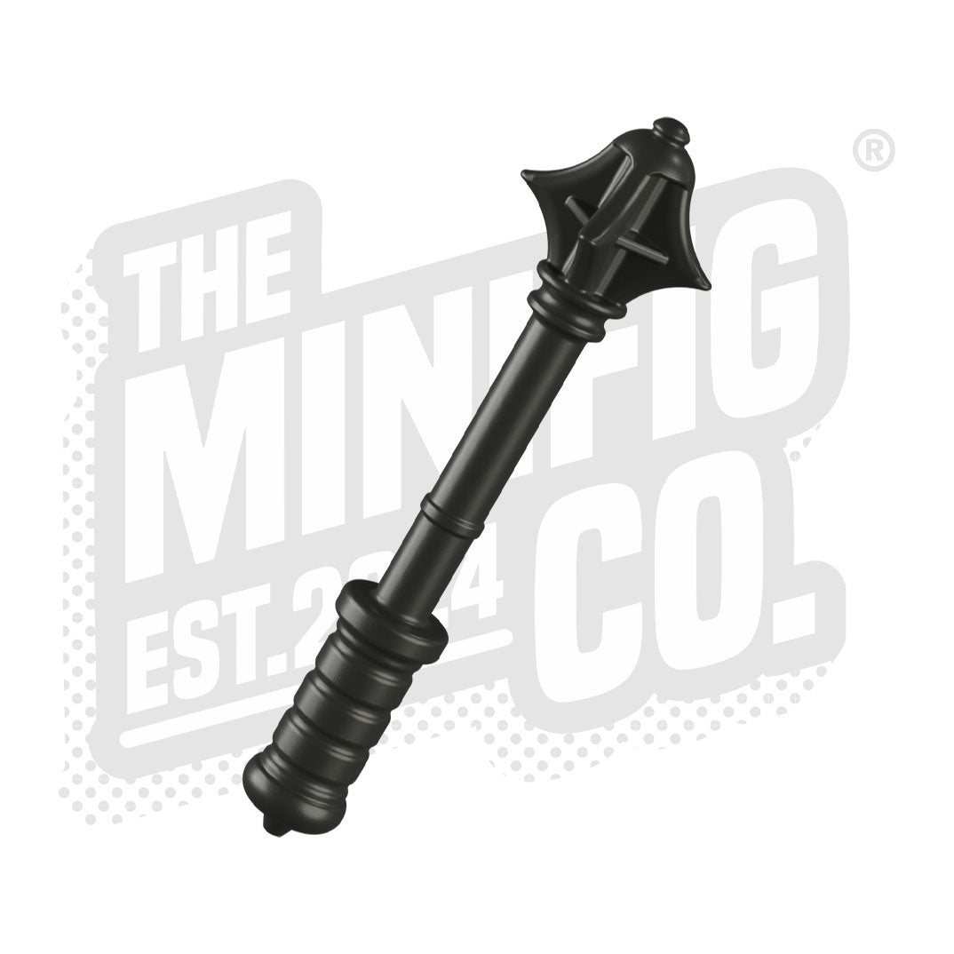 Custom Printed Lego - Flanged Mace (Pearl Dark Grey) - The Minifig Co.