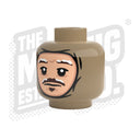 Custom Printed Lego - Winter Wrap Heads (Dark Tan) - The Minifig Co.