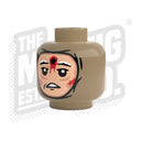 Custom Printed Lego - Winter Wrap Heads (Dark Tan) - The Minifig Co.