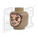 Custom Printed Lego - Winter Wrap Heads (Dark Tan) - The Minifig Co.