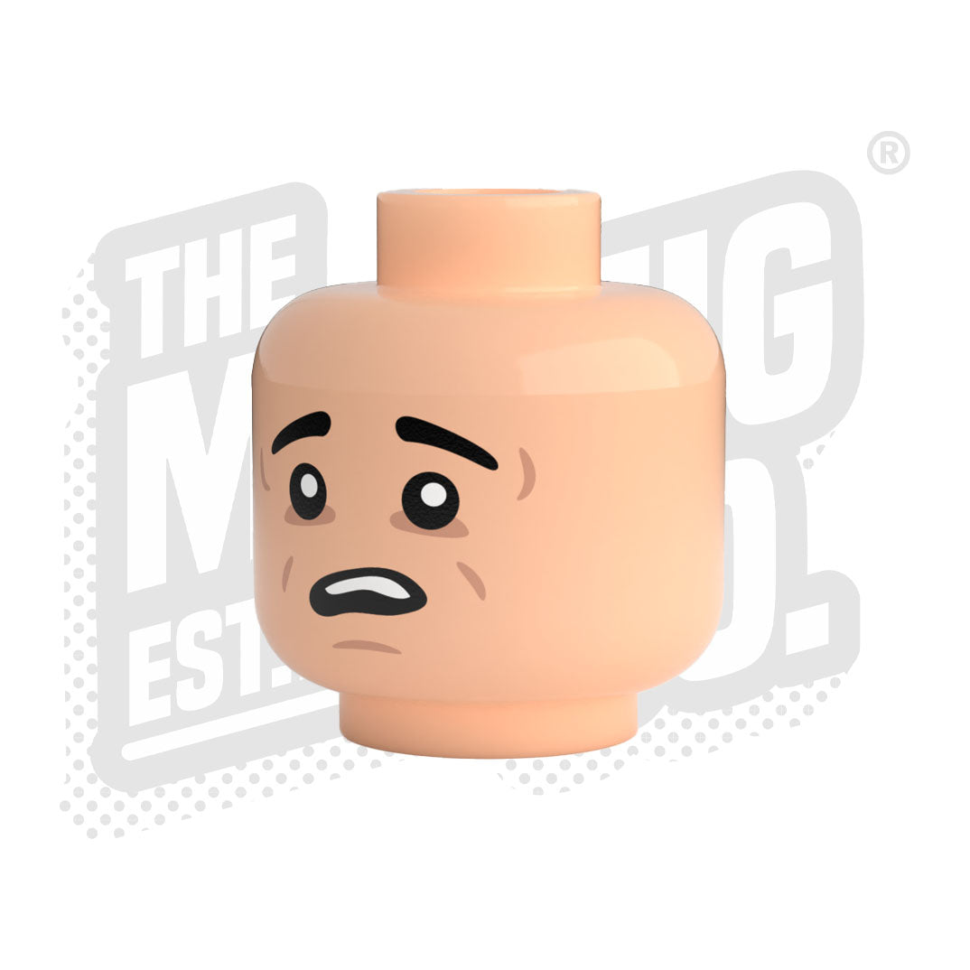 Custom Printed Lego - Terrified Head #02 - The Minifig Co.