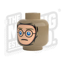 Custom Printed Lego - Winter Wrap Heads (Dark Tan) - The Minifig Co.