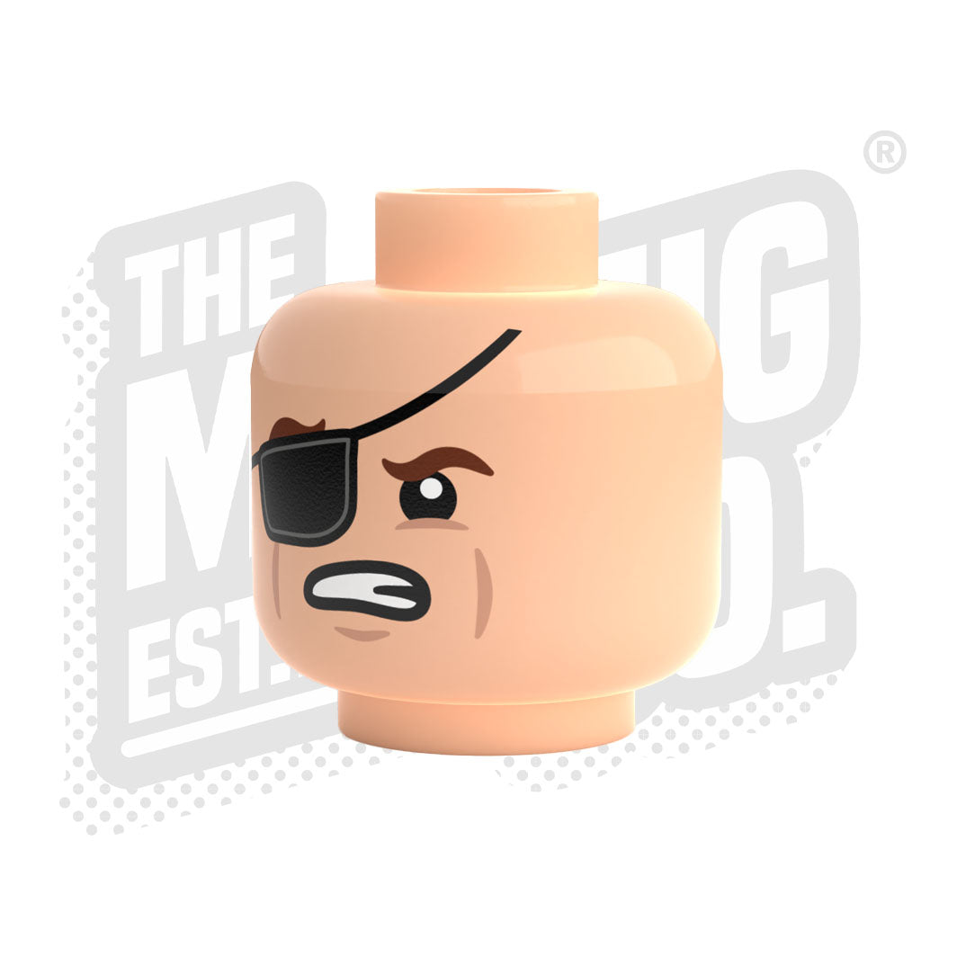 Custom Printed Lego - Eye Patch Head #01 - The Minifig Co.