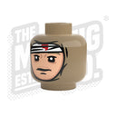 Custom Printed Lego - Winter Wrap Heads (Dark Tan) - The Minifig Co.