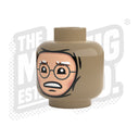 Custom Printed Lego - Winter Wrap Heads (Dark Tan) - The Minifig Co.