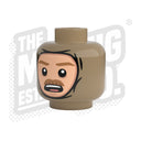 Custom Printed Lego - Winter Wrap Heads (Dark Tan) - The Minifig Co.