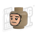 Custom Printed Lego - Winter Wrap Heads (Dark Tan) - The Minifig Co.