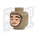 Custom Printed Lego - Winter Wrap Heads (Dark Tan) - The Minifig Co.