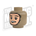 Custom Printed Lego - Winter Wrap Heads (Dark Tan) - The Minifig Co.